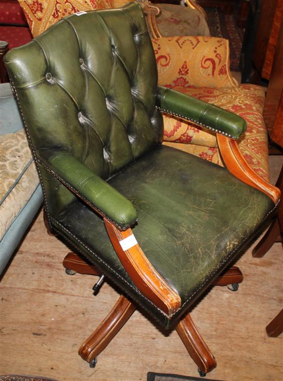 Leather button back office chair